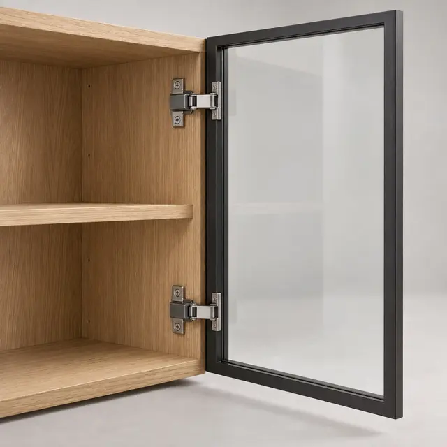 Aluminium-frame hinge — concept visual