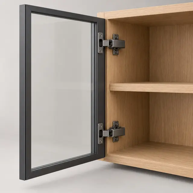 Aluminium door hinge — concept visual