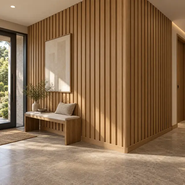 Wide-Fluted WPC Panel (Signature) — concept visual