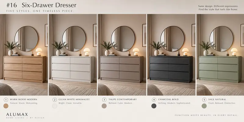Six-drawer dresser
