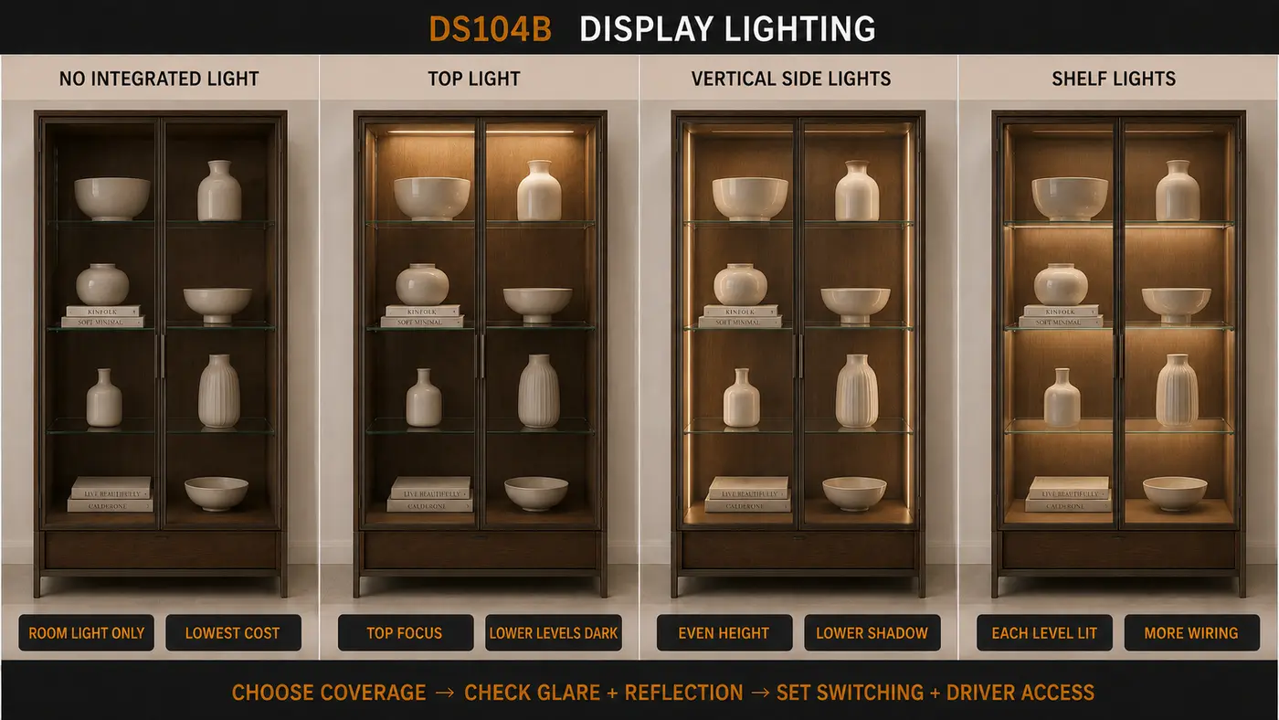 Display Lighting — options compared side by side
