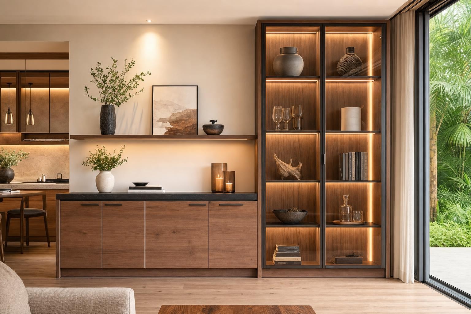 Warm Wood Modern · Display cabinetry