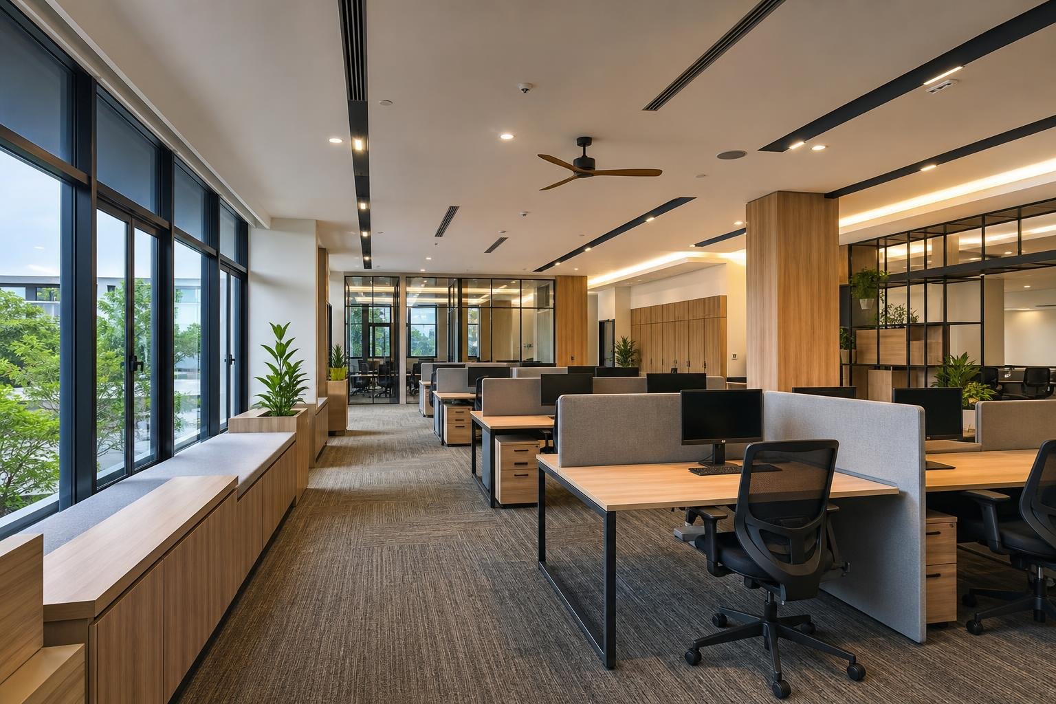 open-plan office floor