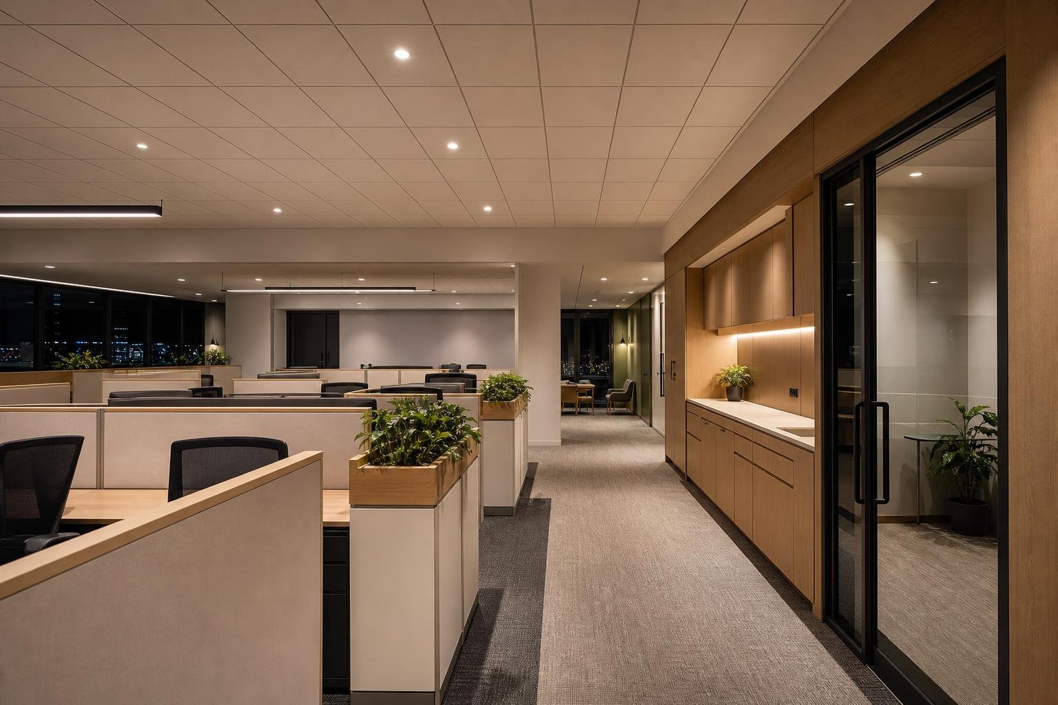 open-plan office floor — concept study