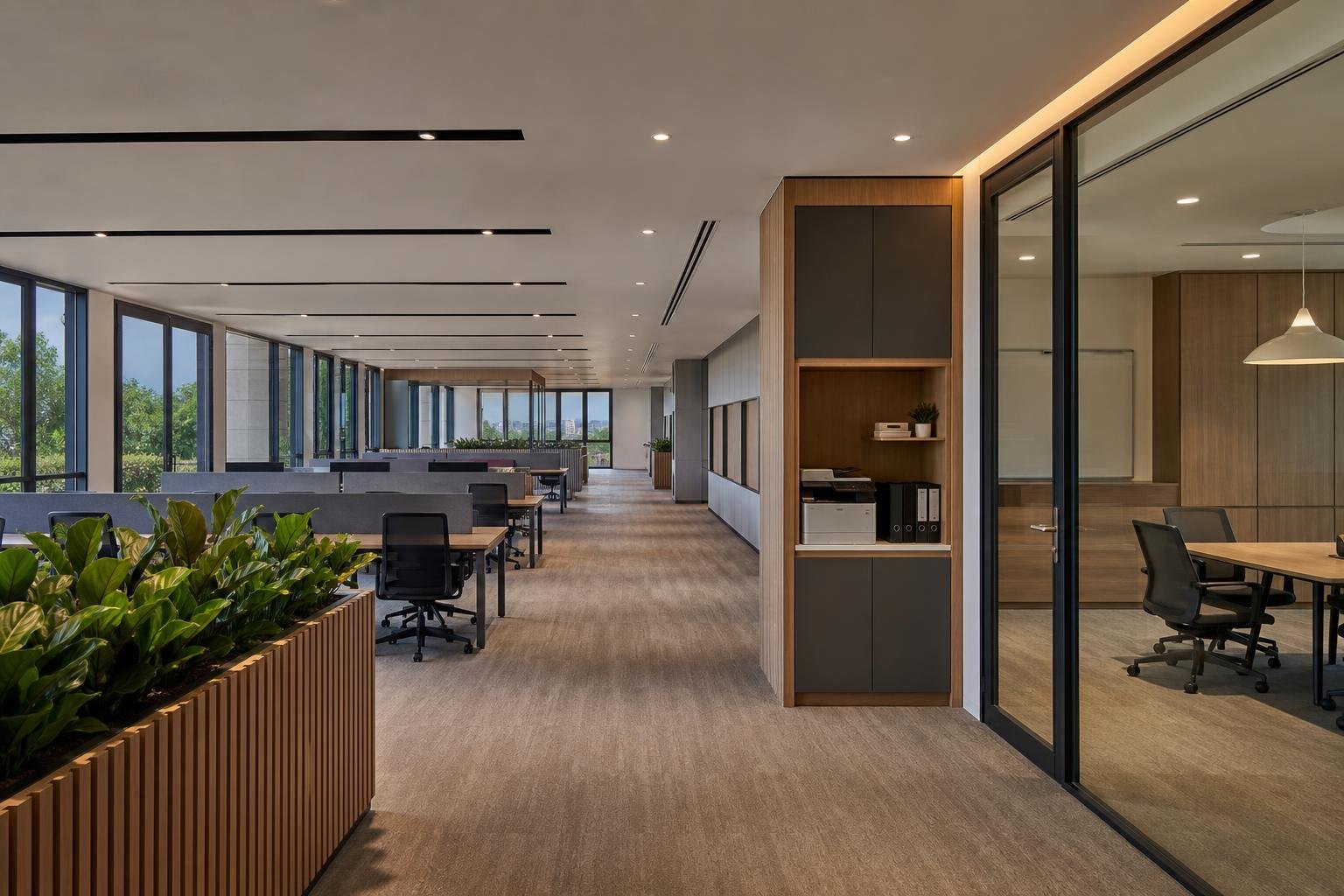 open-plan office floor — concept study