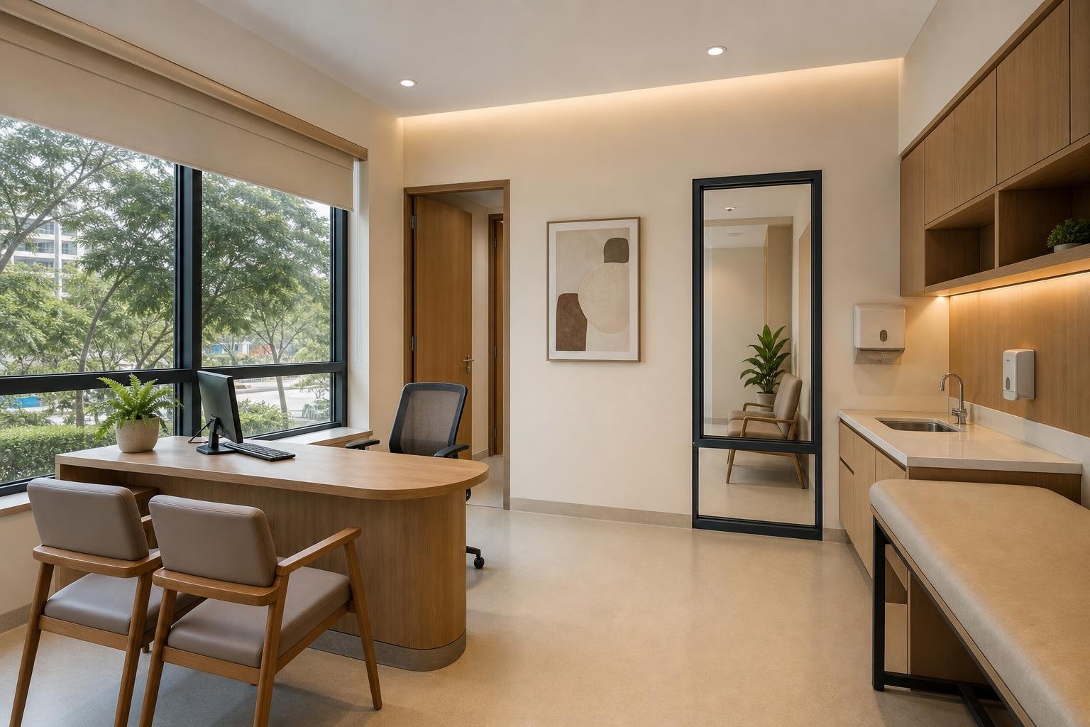 doctor consultation and examination room — concept study