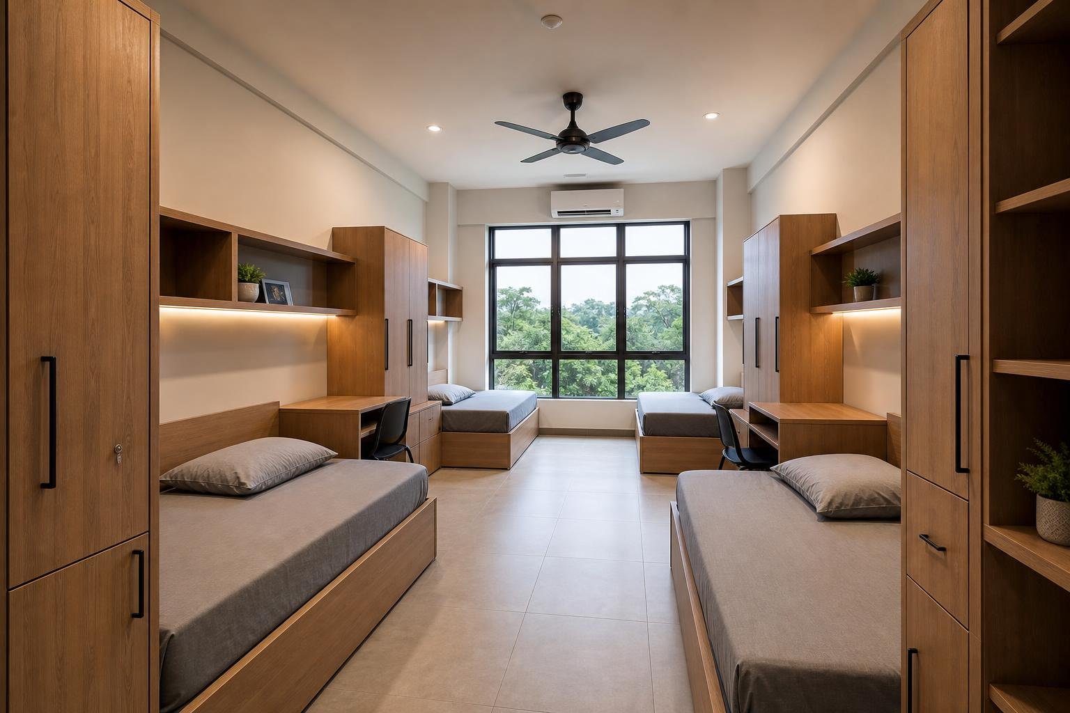 twin student hostel room