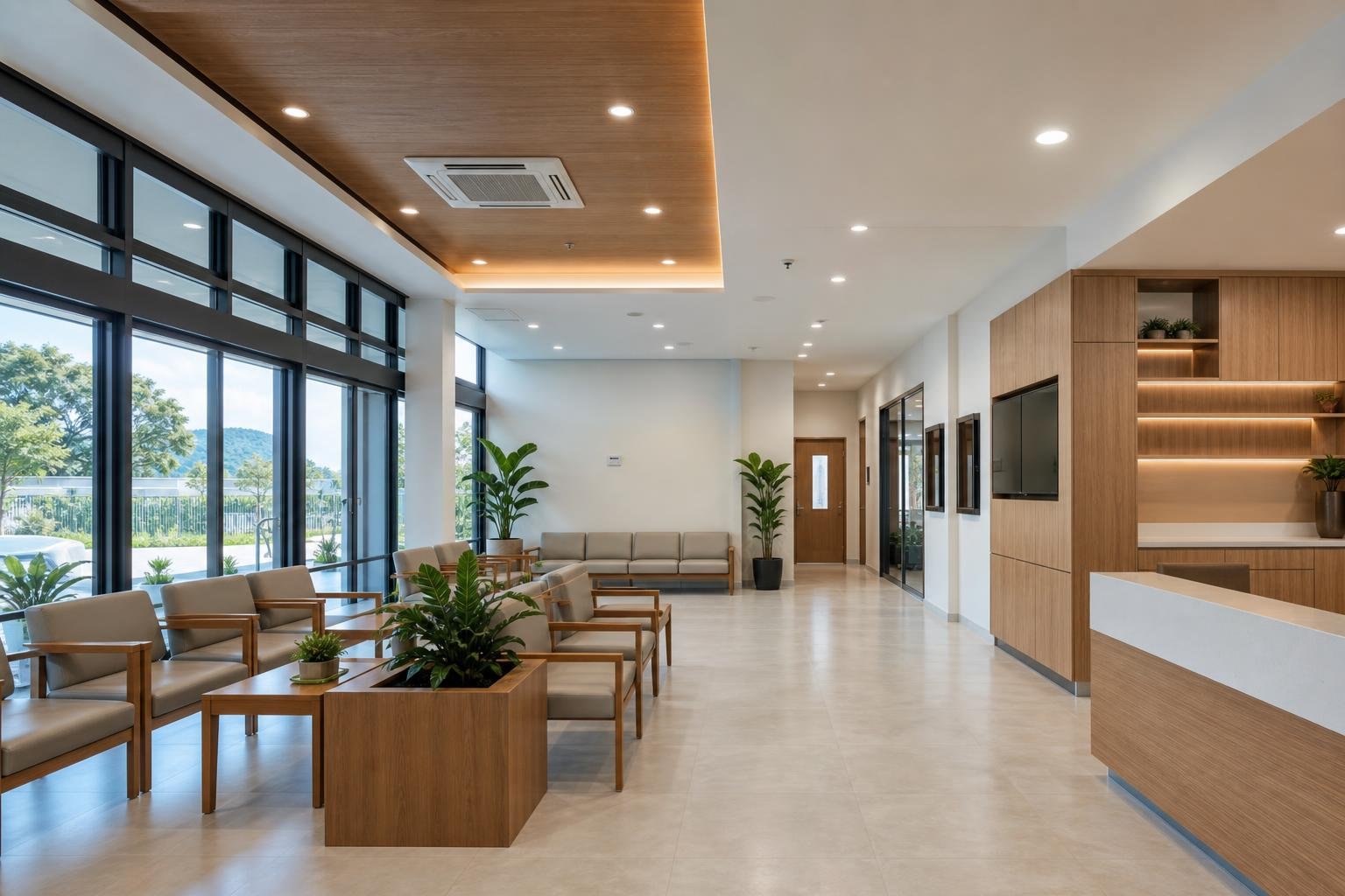 clinic waiting area and reception lobby