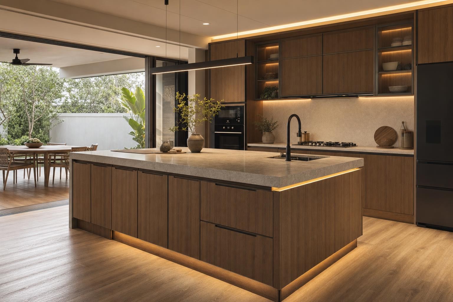 Warm Wood Modern · Kitchen island