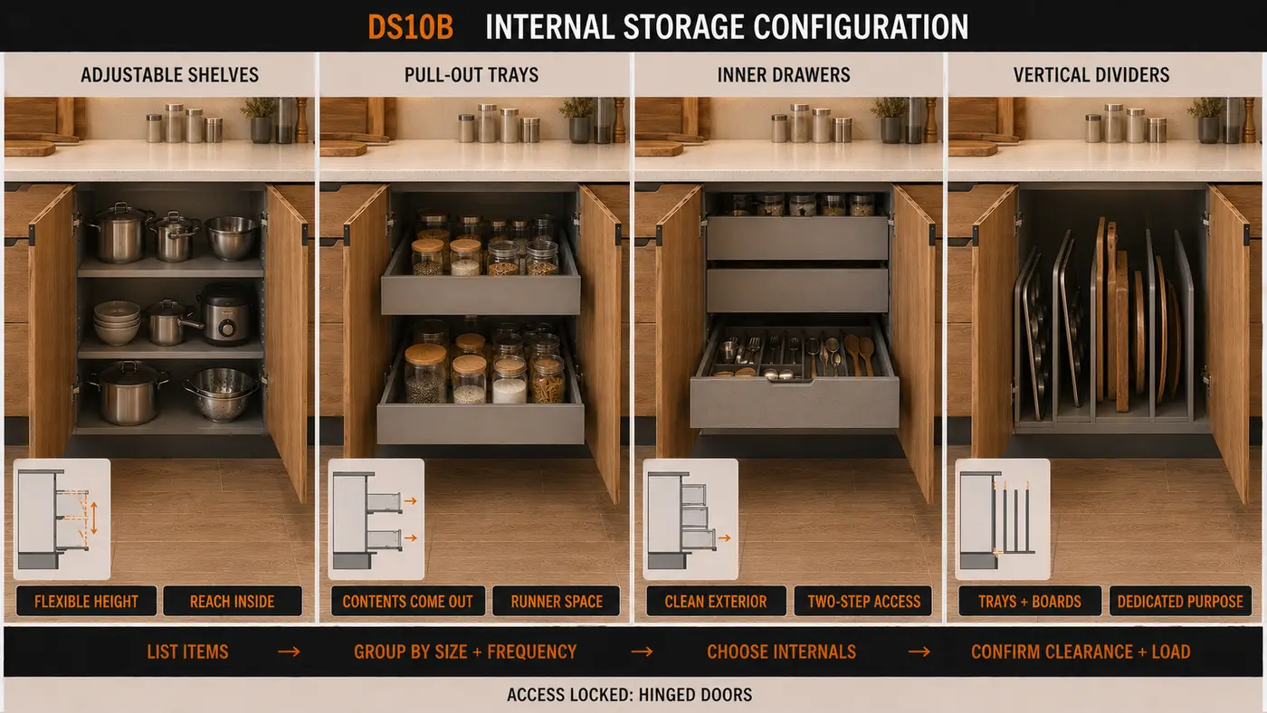 Kitchen Internal Storage Configuration — options compared side by side