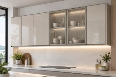 AquaGlass wall-cabinet front — Clear display
