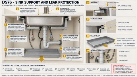 Sink support and leak protection — Sink Support Leak Protection
