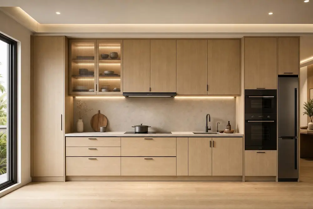 Kitchen design concept — Japandi style
