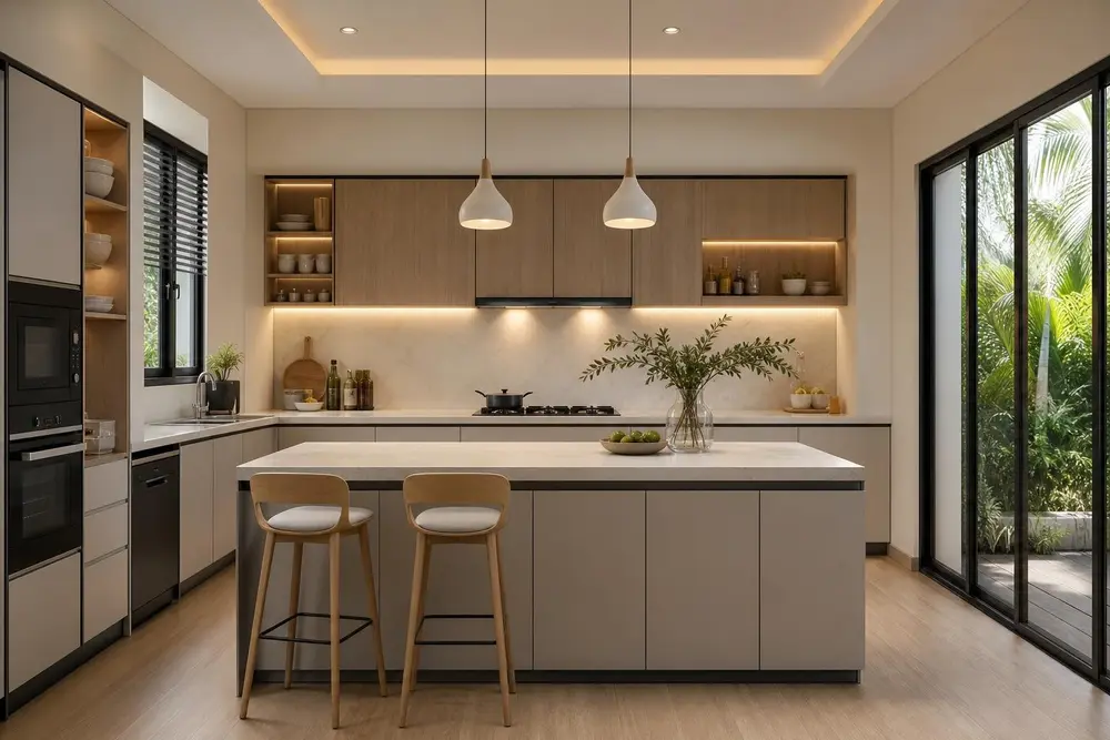 Kitchen design concept — Japandi style