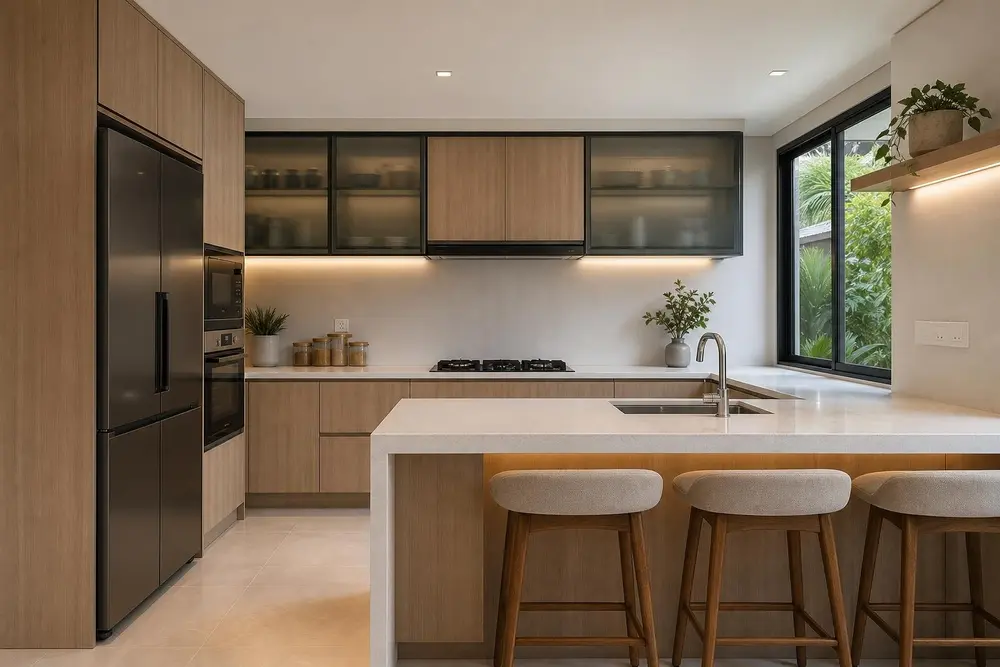 Kitchen design concept — Japandi style
