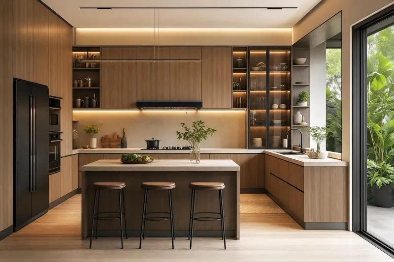 Warm Wood Modern · Dapur