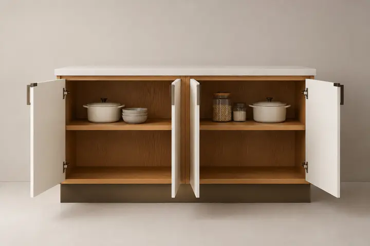 Essential storage — the same kitchen at this tier