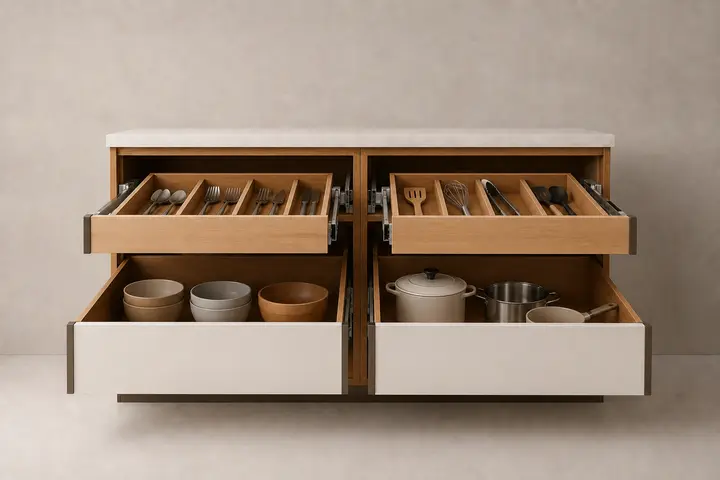 Bespoke storage — the same kitchen at this tier