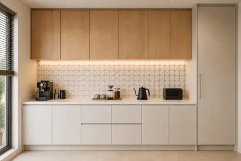 Dry pantry backsplash — Geometric tile