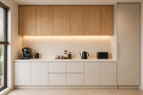 Dry pantry backsplash — Stacked tile