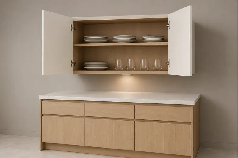 Wall-cabinet opening — hinged