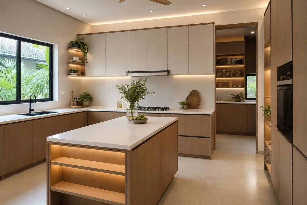 Kitchen design concept — Japandi style