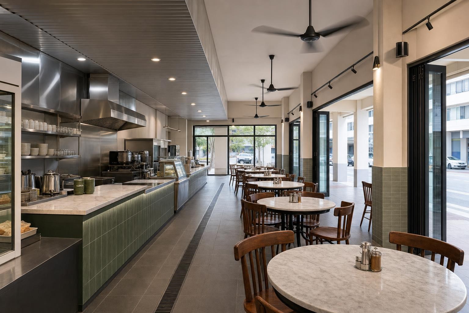 kopitiam / open-kitchen coffeeshop — concept study