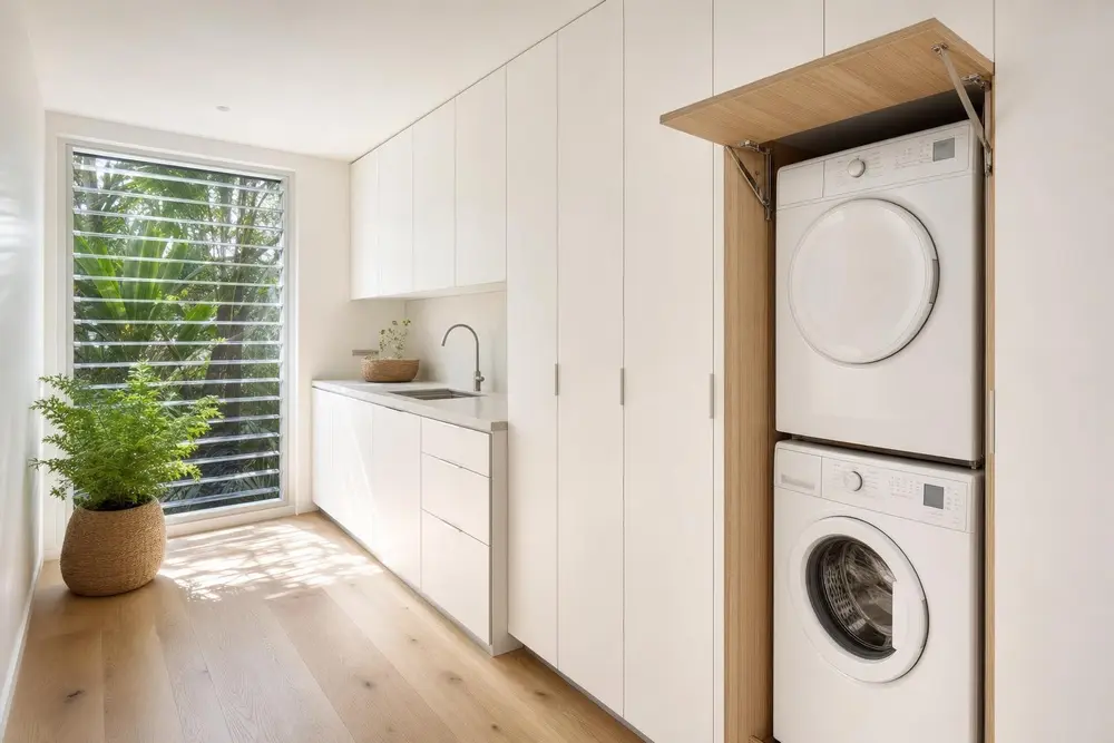 Laundry cabinets design concept — Scandinavian style