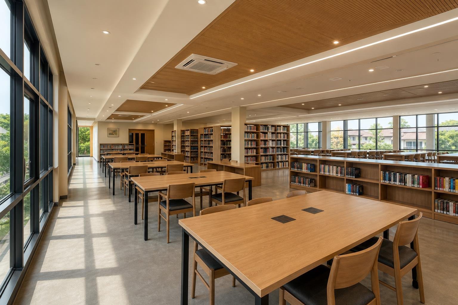 campus library reading hall — concept study