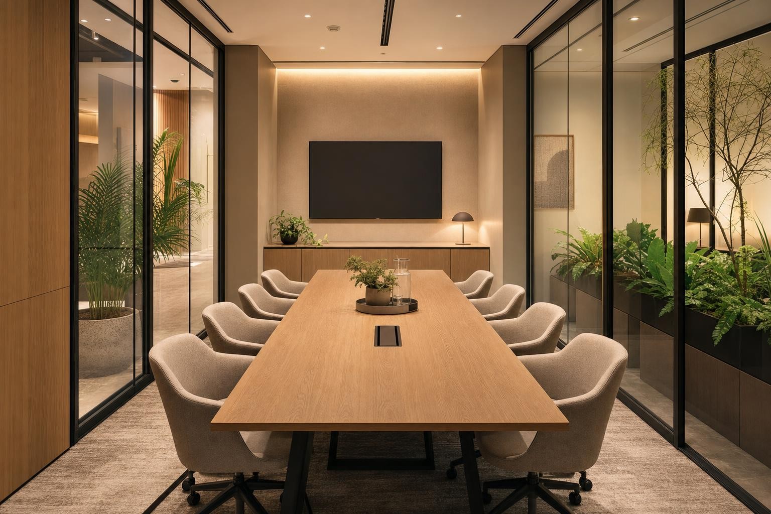 executive boardroom / meeting room — white oak / warm scheme