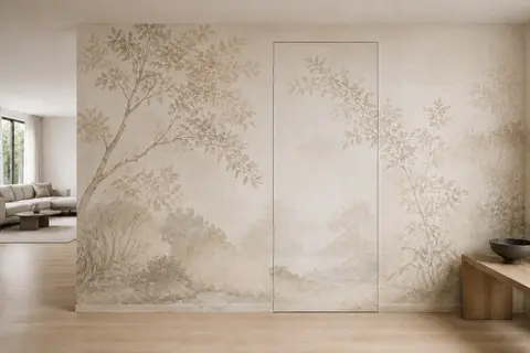 Hidden flush-door finish — Wallpaper mural