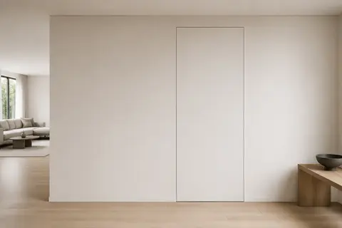Hidden flush-door finish — Paint matched