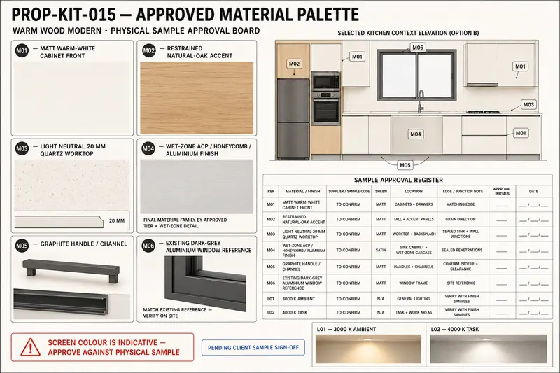 The approved palette — representative proposal-development study