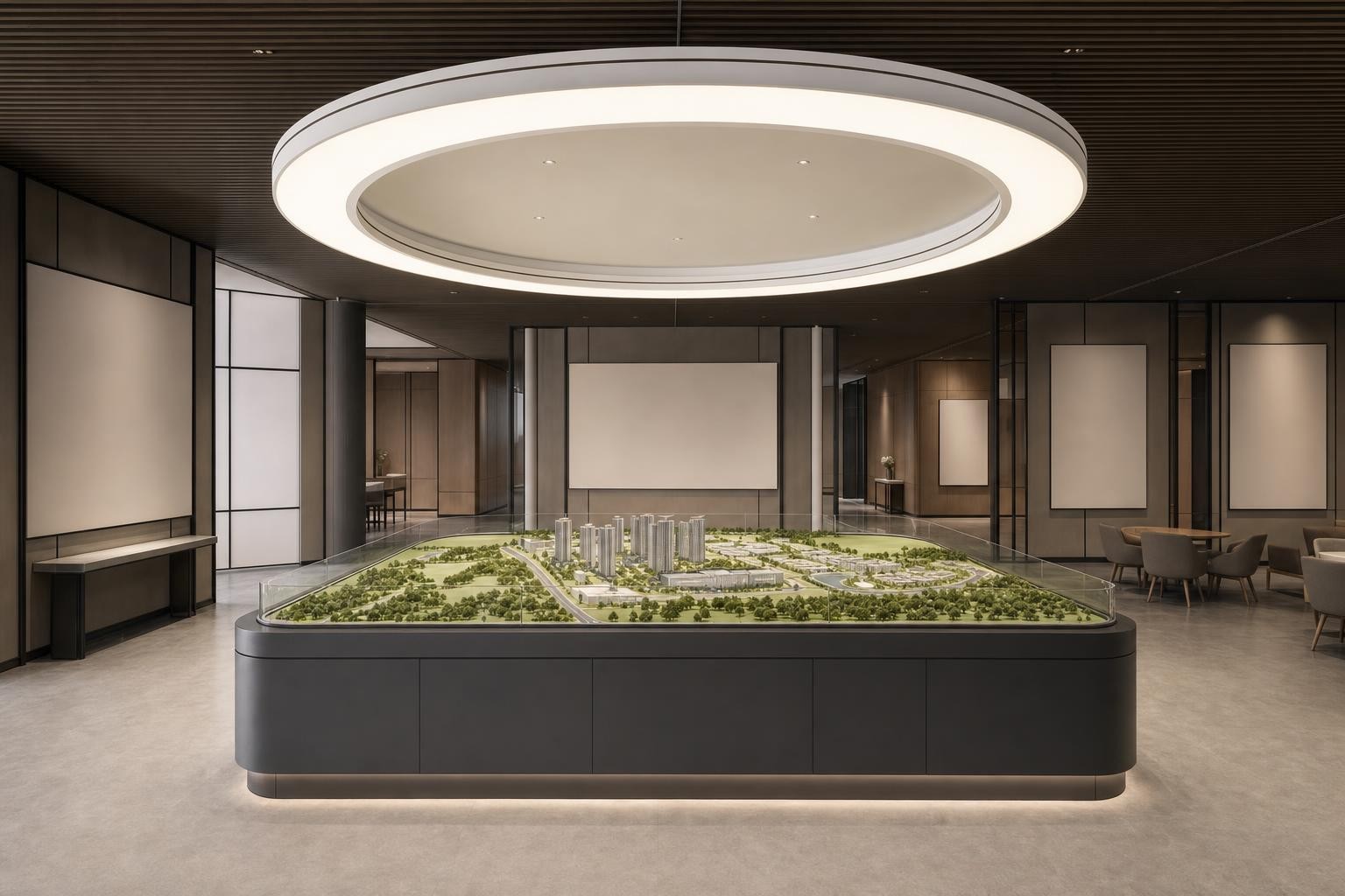 property sales gallery scale-model display hall