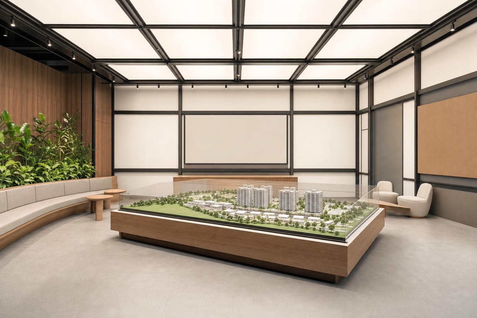 property sales gallery scale-model display hall — concept study