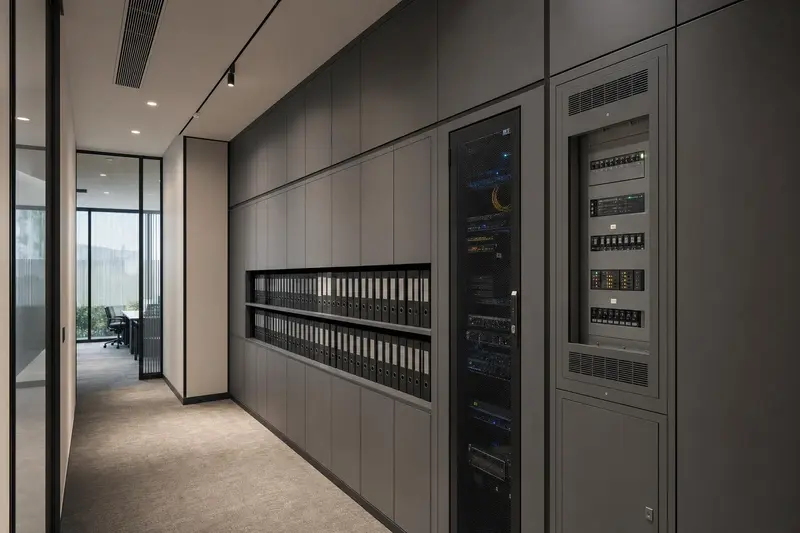 Design concept showing power, data & security realised in a room