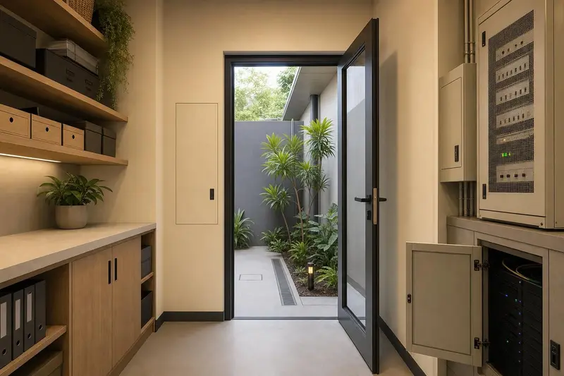 Design concept showing exterior safety, monitoring & comfort in a room