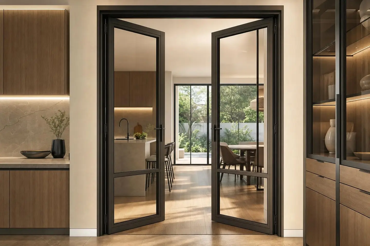 Main door design concept — Warm Wood Modern style