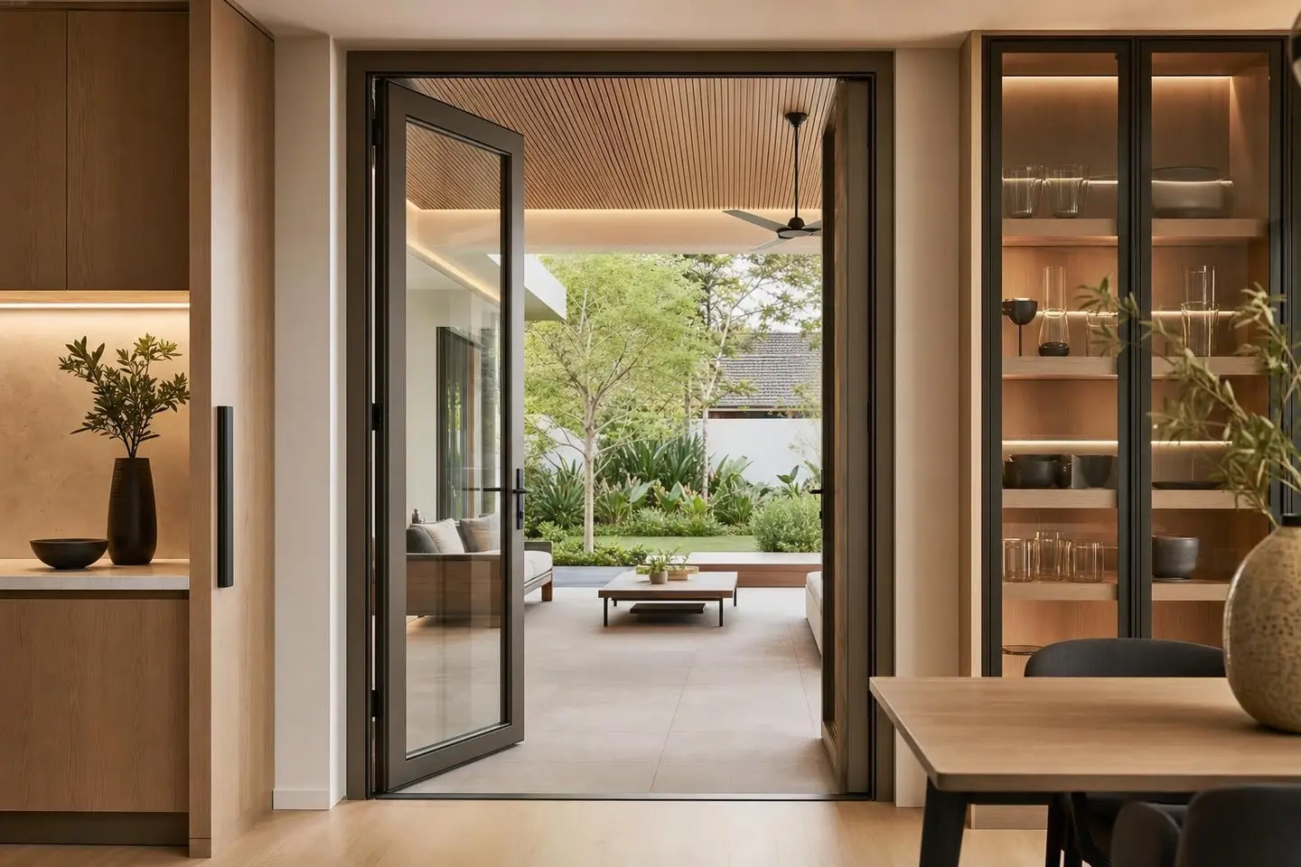 Main door design concept — Warm Wood Modern style