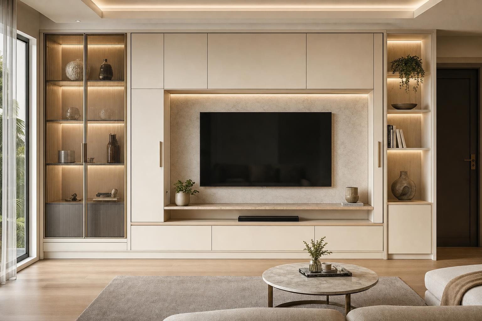 Cream Luxury · TV feature wall