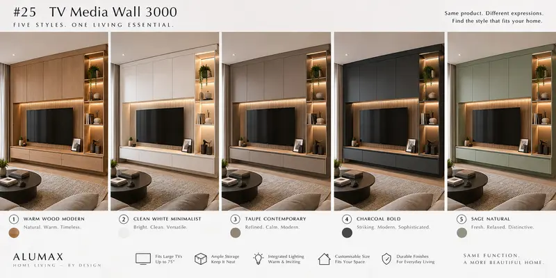 住宅电视背景墙 — TV media wall · 3000