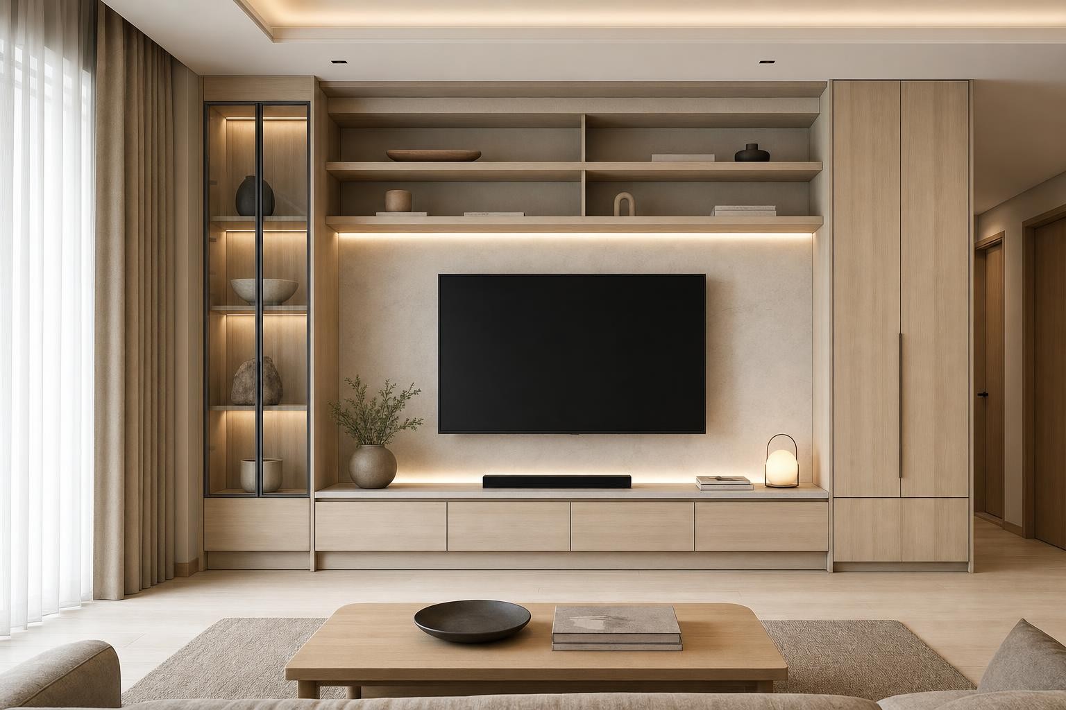 Muji Japandi · TV feature wall