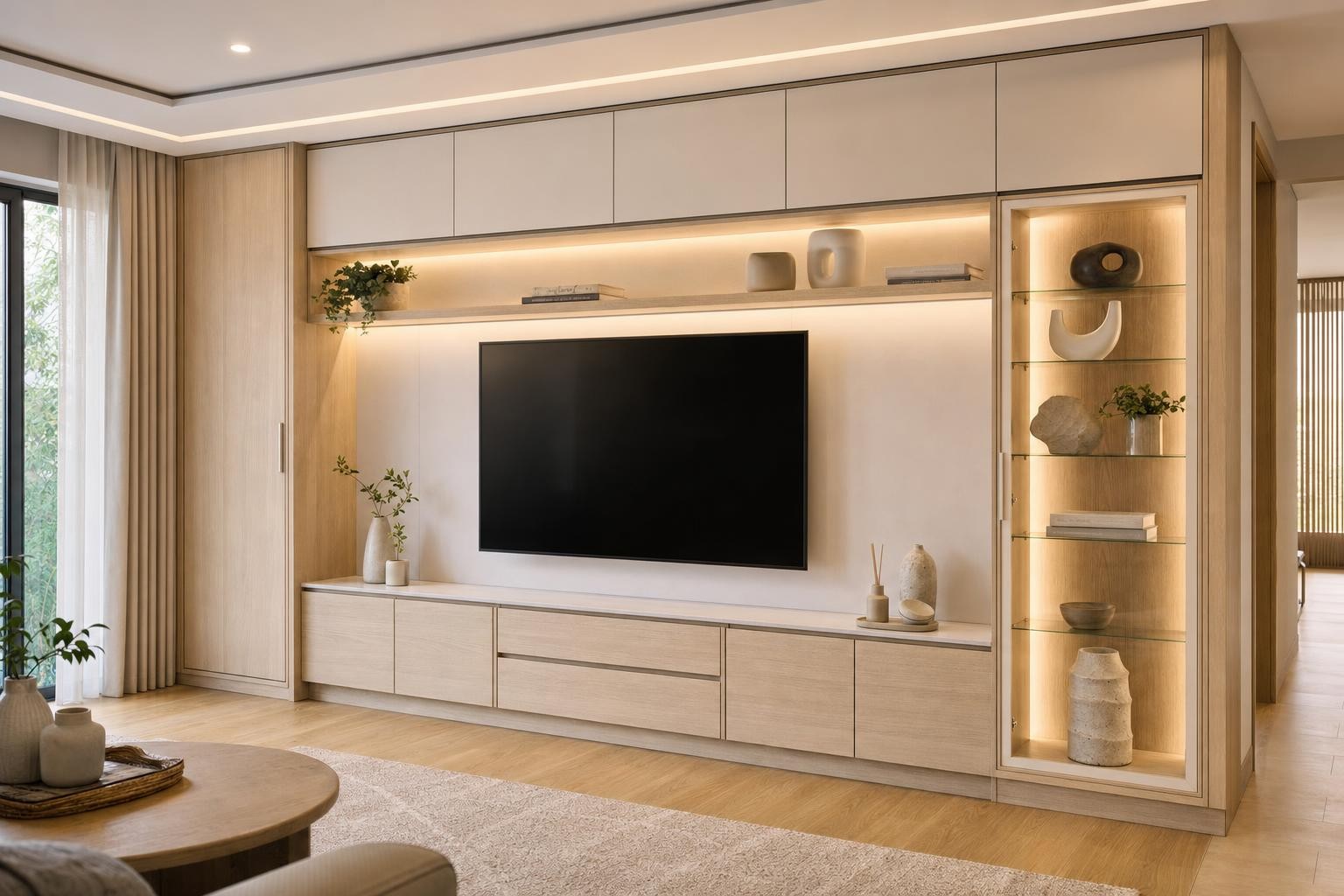 Scandinavian · TV feature wall