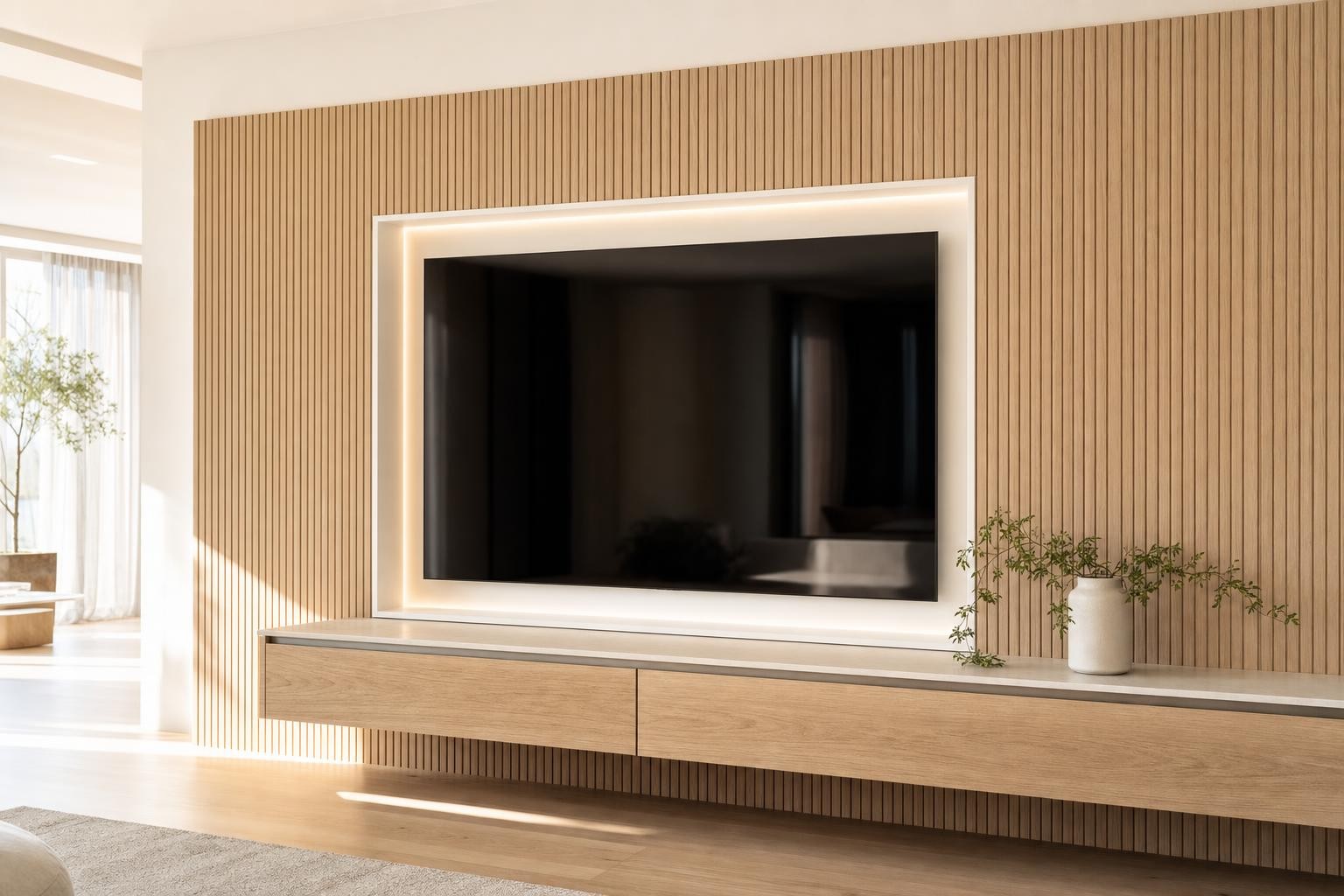 Scandinavian · TV feature wall