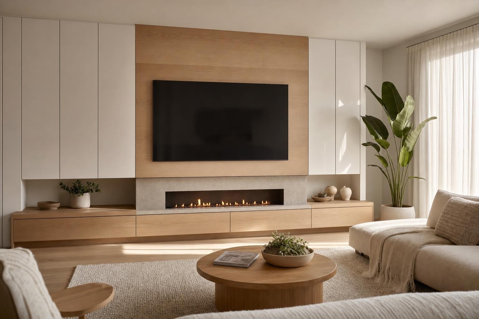 Scandinavian · TV feature wall