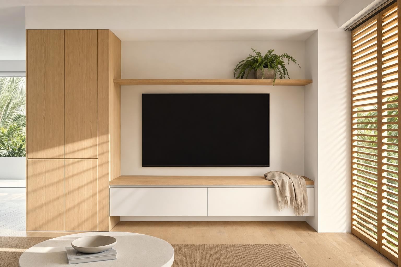 Scandinavian · TV feature wall