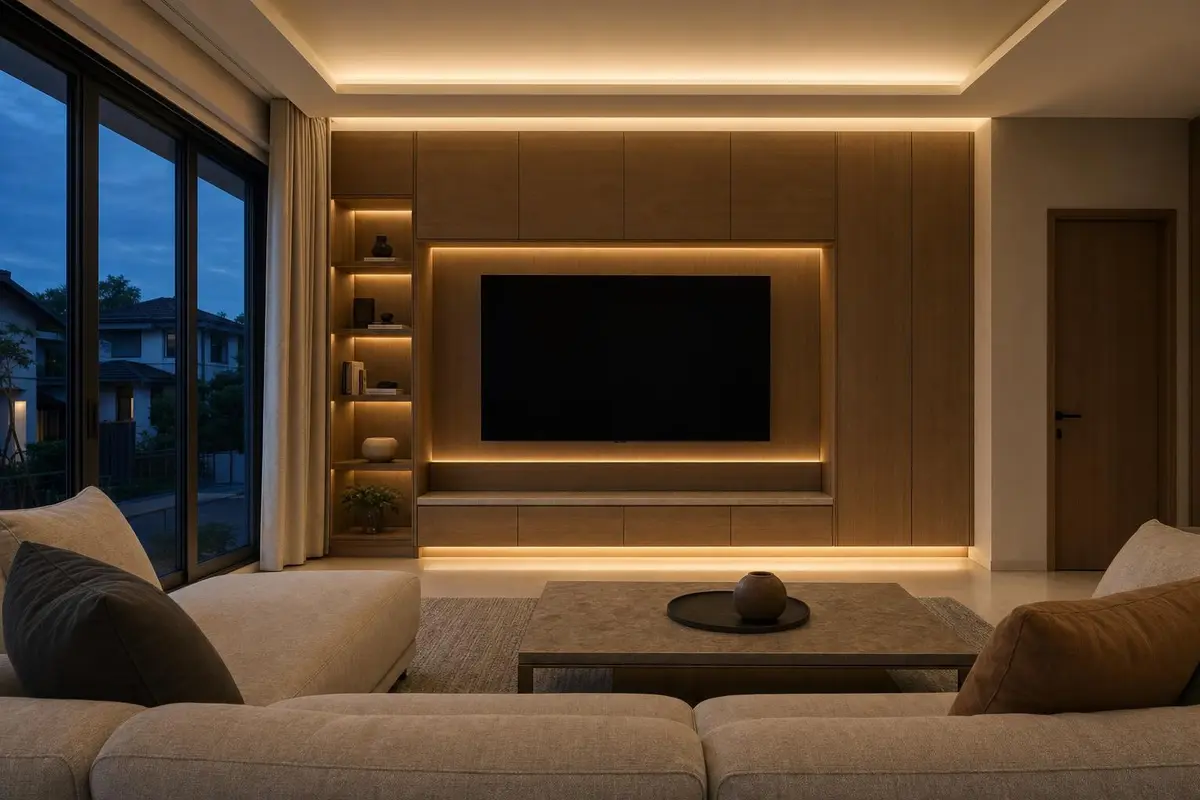 Warm Wood Modern — Integrated scenes and details