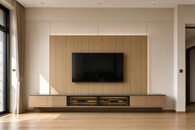 One wall, nine materials — design concept
