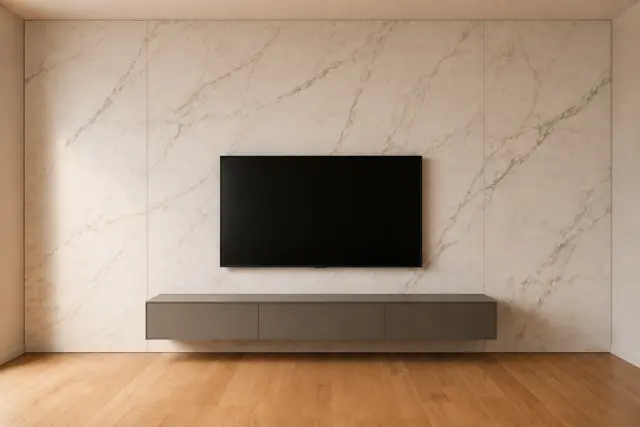 One wall, nine materials — design concept