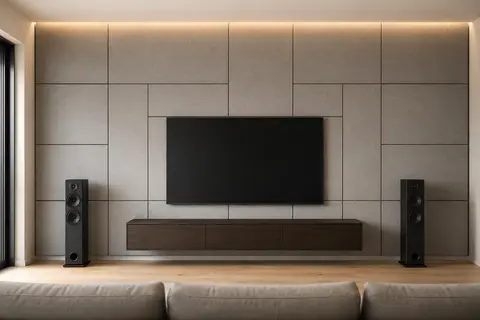 Visible acoustic treatment — Fabric panels